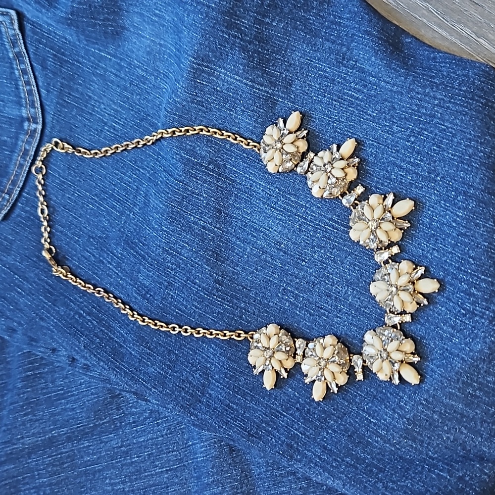 J crew gold tone statement necklace